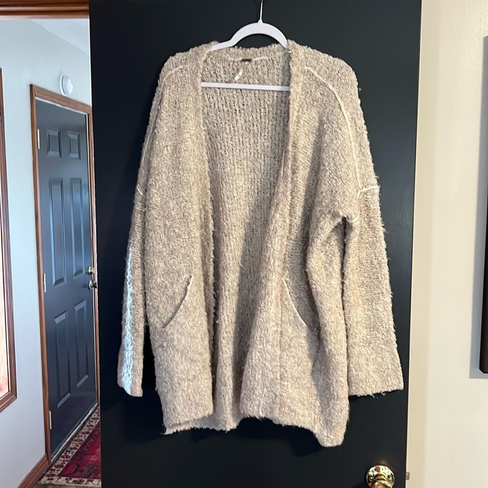 Cream free people long sweater size M